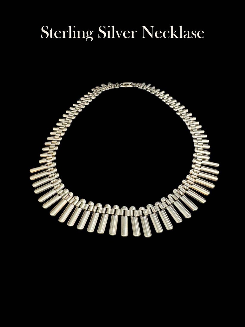 A Modernist Handmade Sterling Silver 925 Necklace (1 of 5)