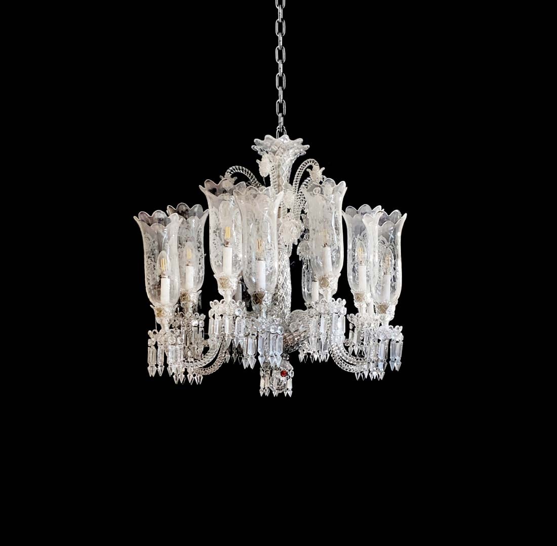 19th Century French Baccarat Crystal 12-Lights Chandelier - 2