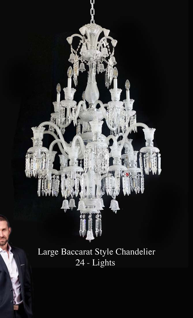 A Very Large Baccarat Style Crystal 24-Lights Chandelier (1 of 1)