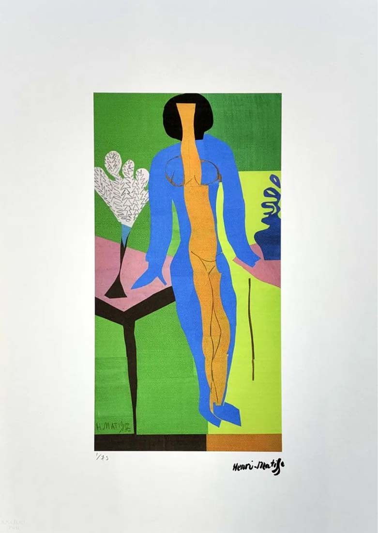 Zulma, A Large HENRI MATISSE Lithograph Print, Limited Edition: ulma, A HENRI MATISSE Lithograph Print On French Arches handmade paper, Limited Edition. Signed in print plate & Numbered. Limited Edition of 75 pieces, Each piece is individually numbered (#1/75). 50