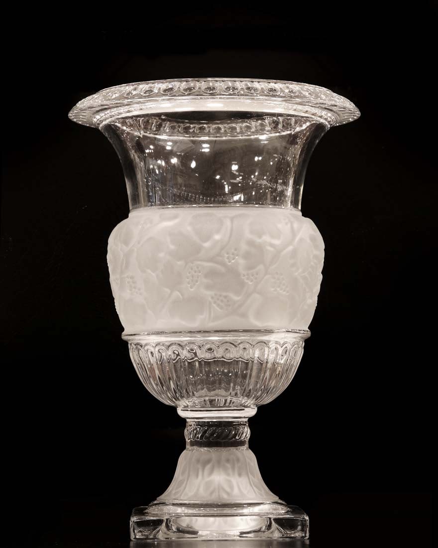 A Large Continental Lalique Style Crystal Vase (1 of 5)
