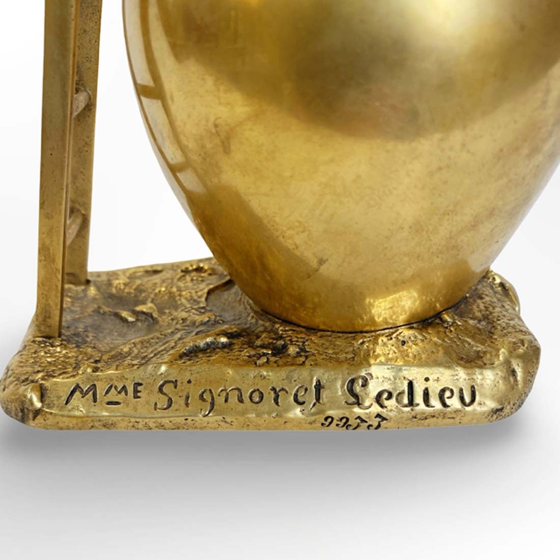 19th C. Bronze Figural Vase, Signed - 4