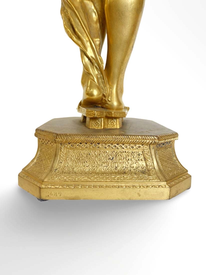 19th C. Bronze Figural Vase, Signed - 5