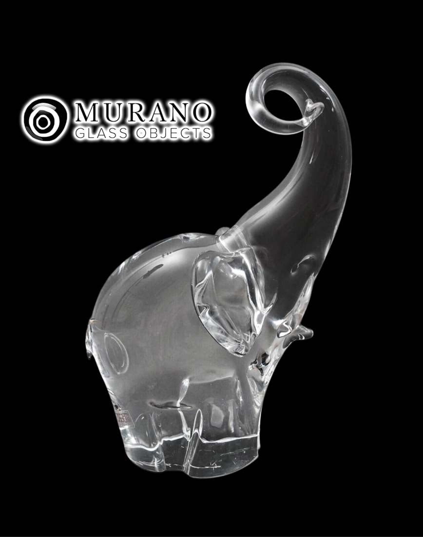 A Large & Heavy Italian Murano Art Glass Elephant Sculpture, Signed (1 of 5)