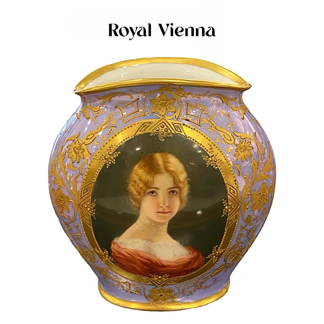 19th C. Royal Vienna Hand Painted Iridescent Porcelain Vase, G. Roa Signed: 19th Century Austrian Royal Vienna Hand Painted Iridescent Porcelain Vase, Signed by G. Roa. H 6" x L 6"