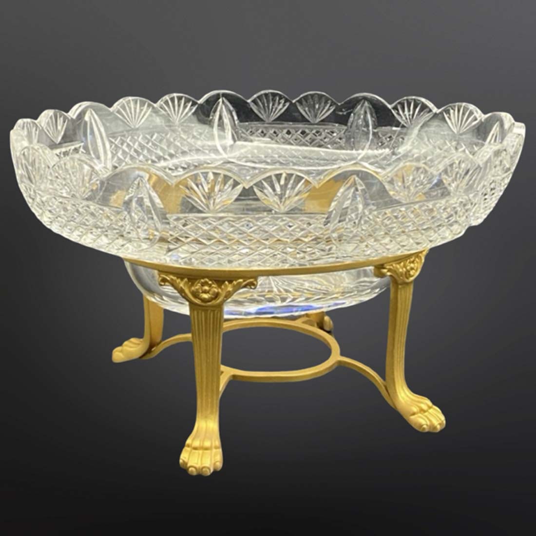 A Set of Three 19th Century French Baccarat Crystal Bronze Centerpieces - 3