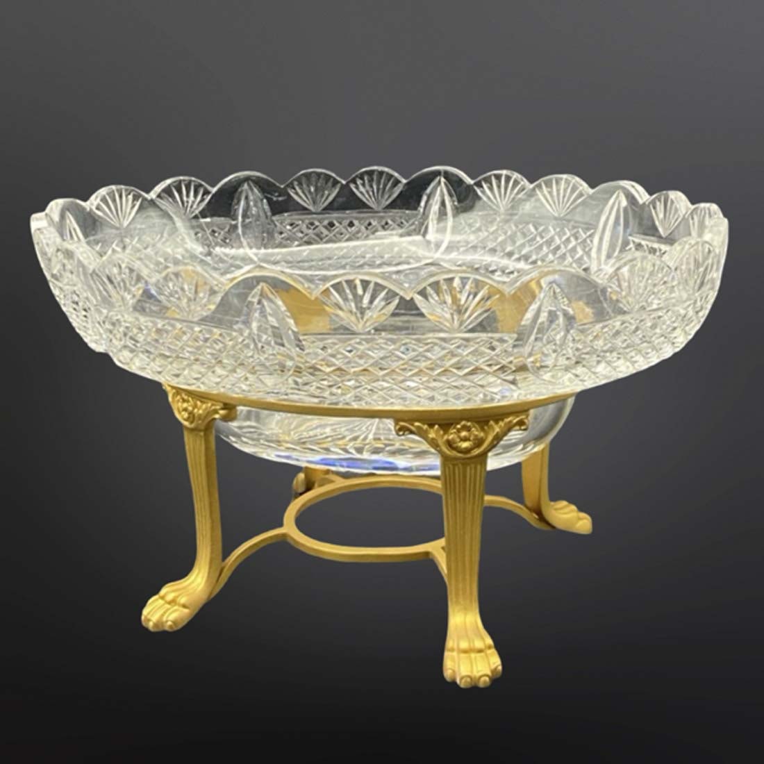 A Set of Three 19th Century French Baccarat Crystal Bronze Centerpieces - 4