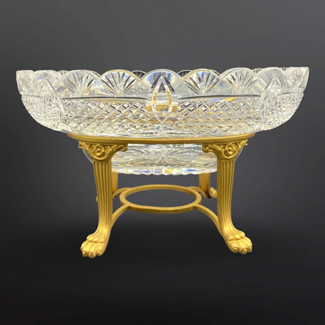 A Set of Three 19th Century French Baccarat Crystal Bronze Centerpieces - 5