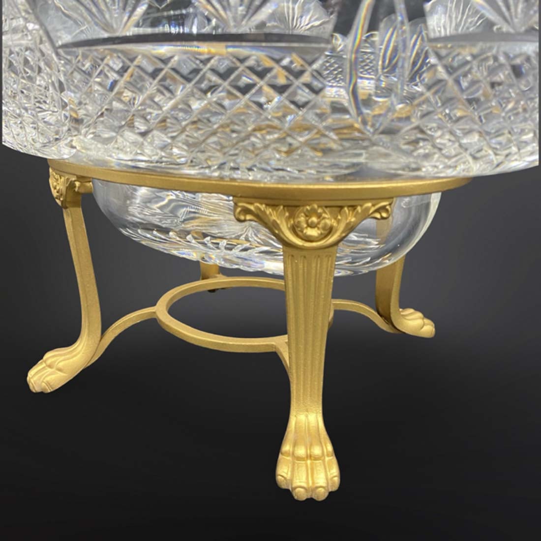 A Set of Three 19th Century French Baccarat Crystal Bronze Centerpieces - 6