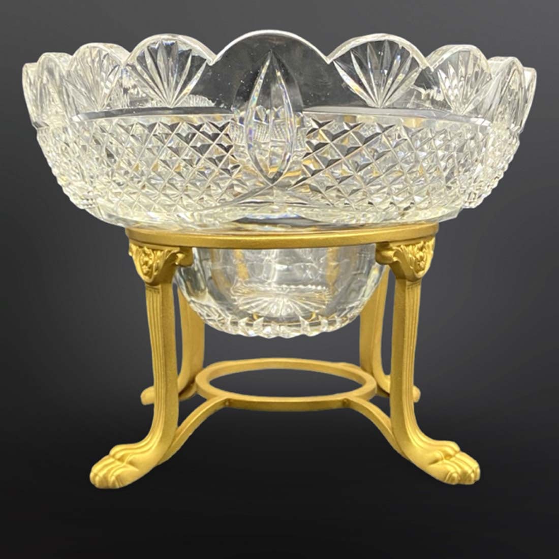 A Set of Three 19th Century French Baccarat Crystal Bronze Centerpieces - 7