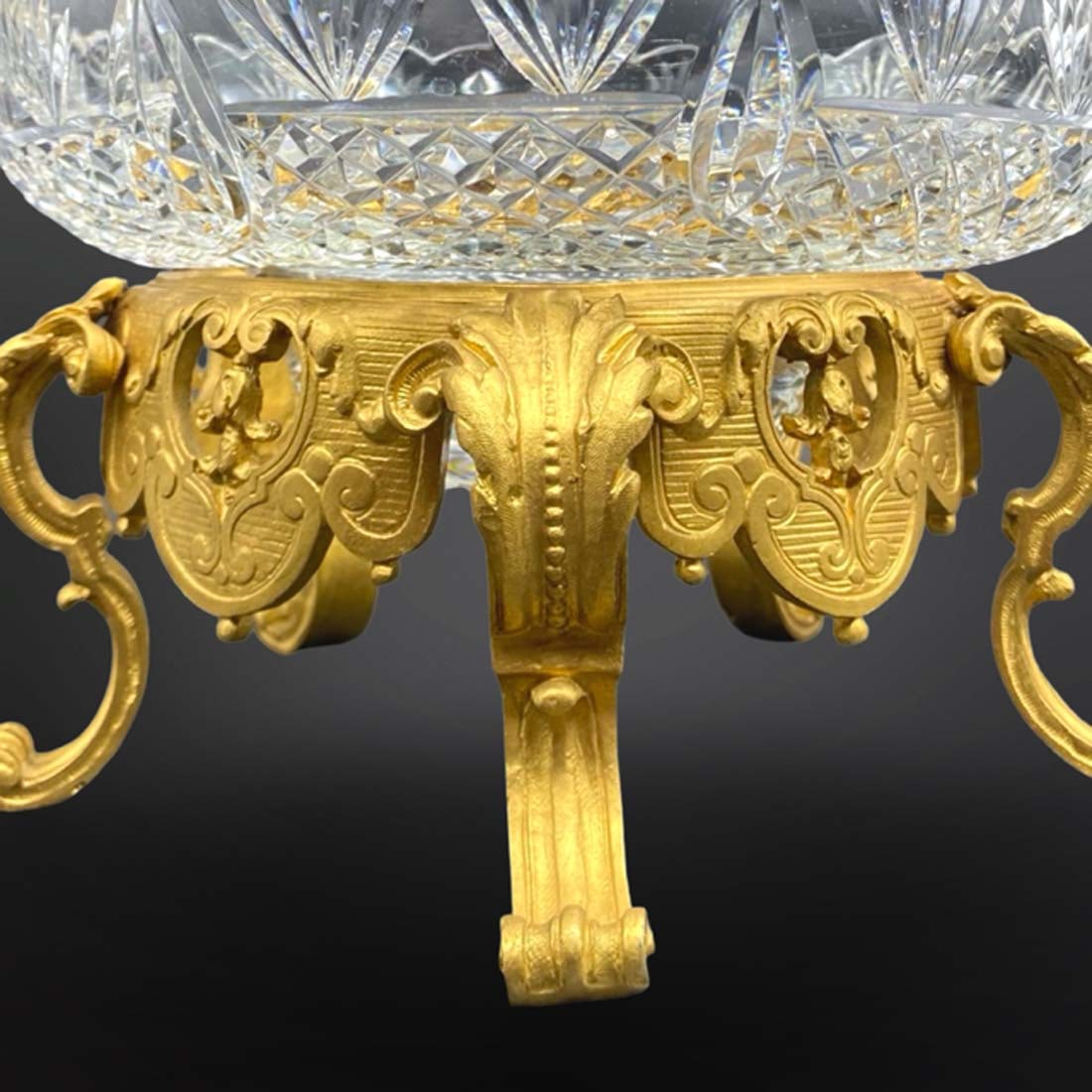 A Set of Three 19th Century French Baccarat Crystal Bronze Centerpieces - 9