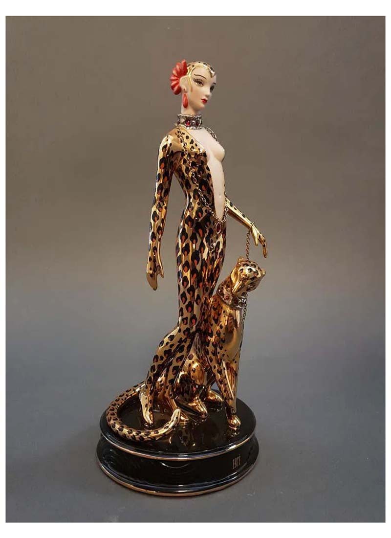Leopard, A House of Erte Porcelain Figurine Group, Ltd Edition - 2