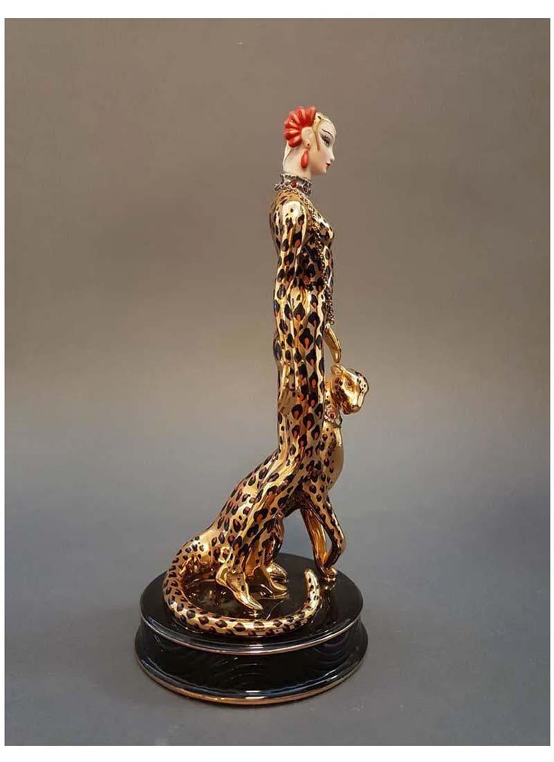Leopard, A House of Erte Porcelain Figurine Group, Ltd Edition - 3