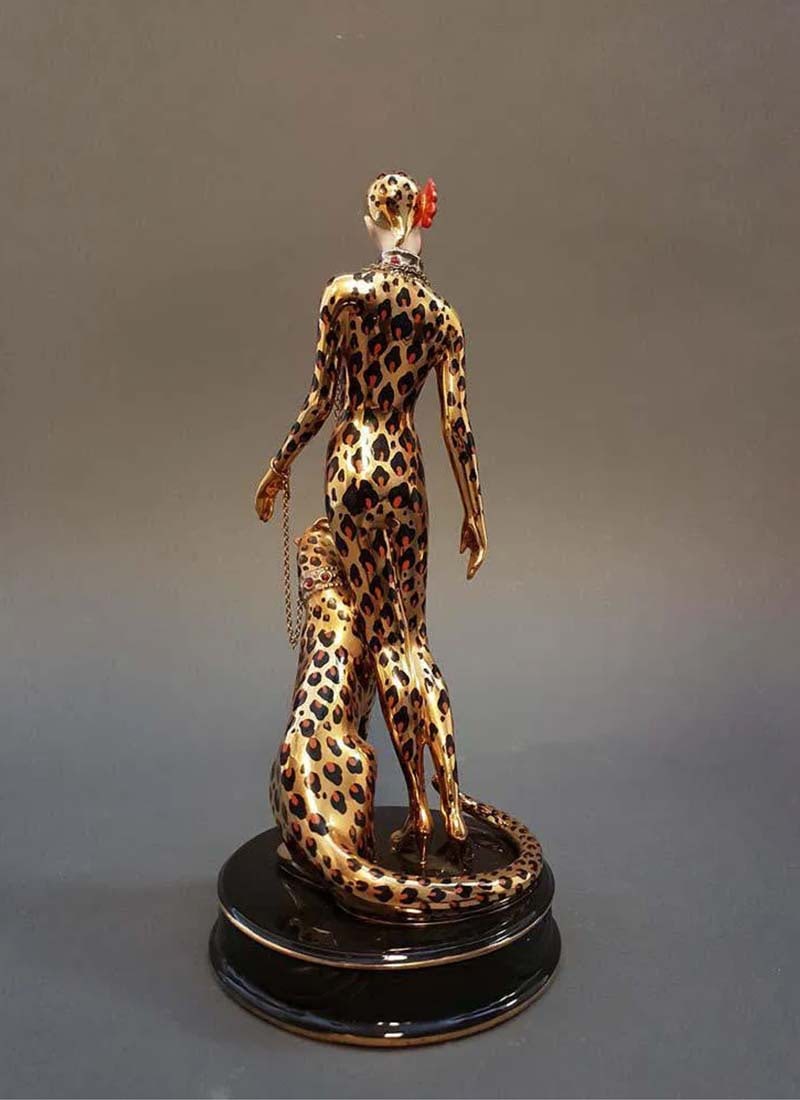 Leopard, A House of Erte Porcelain Figurine Group, Ltd Edition - 4