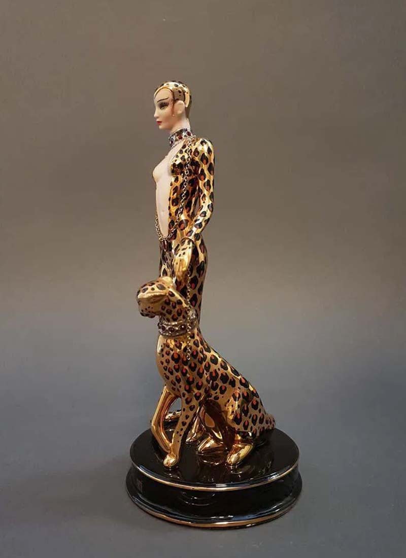 Leopard, A House of Erte Porcelain Figurine Group, Ltd Edition - 6