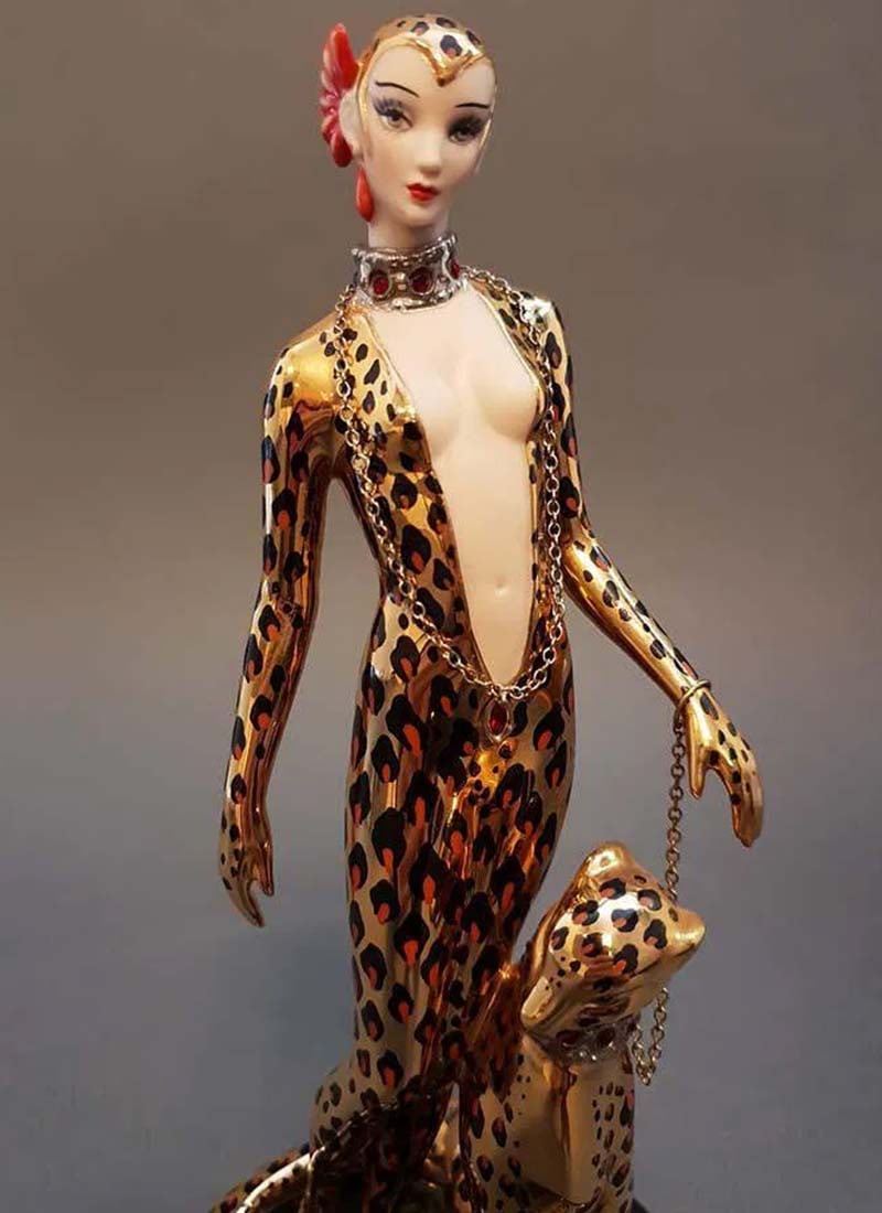 Leopard, A House of Erte Porcelain Figurine Group, Ltd Edition - 7