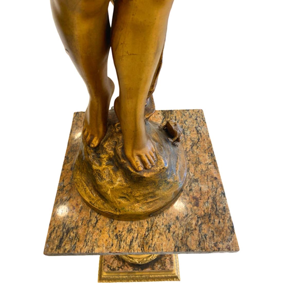 A Large Nymphaia Torchiere/Light Statue on Marble Pedestal - 3