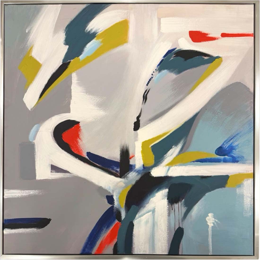 A Contemporary Abstract Dynamic Gestural Composition Acrylic Painting, Signed - 2