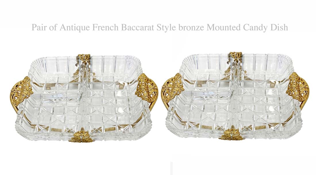 A Pair of French Baccarat Style Bronze Candy Dishes (1 of 4)