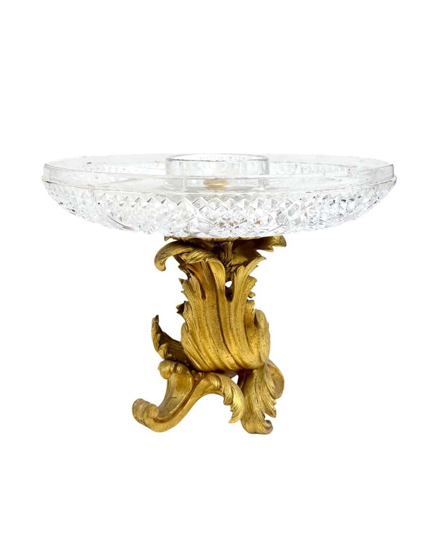 A Pair of 19th Century French Gilt Bronze Crystal Centerpieces - 12