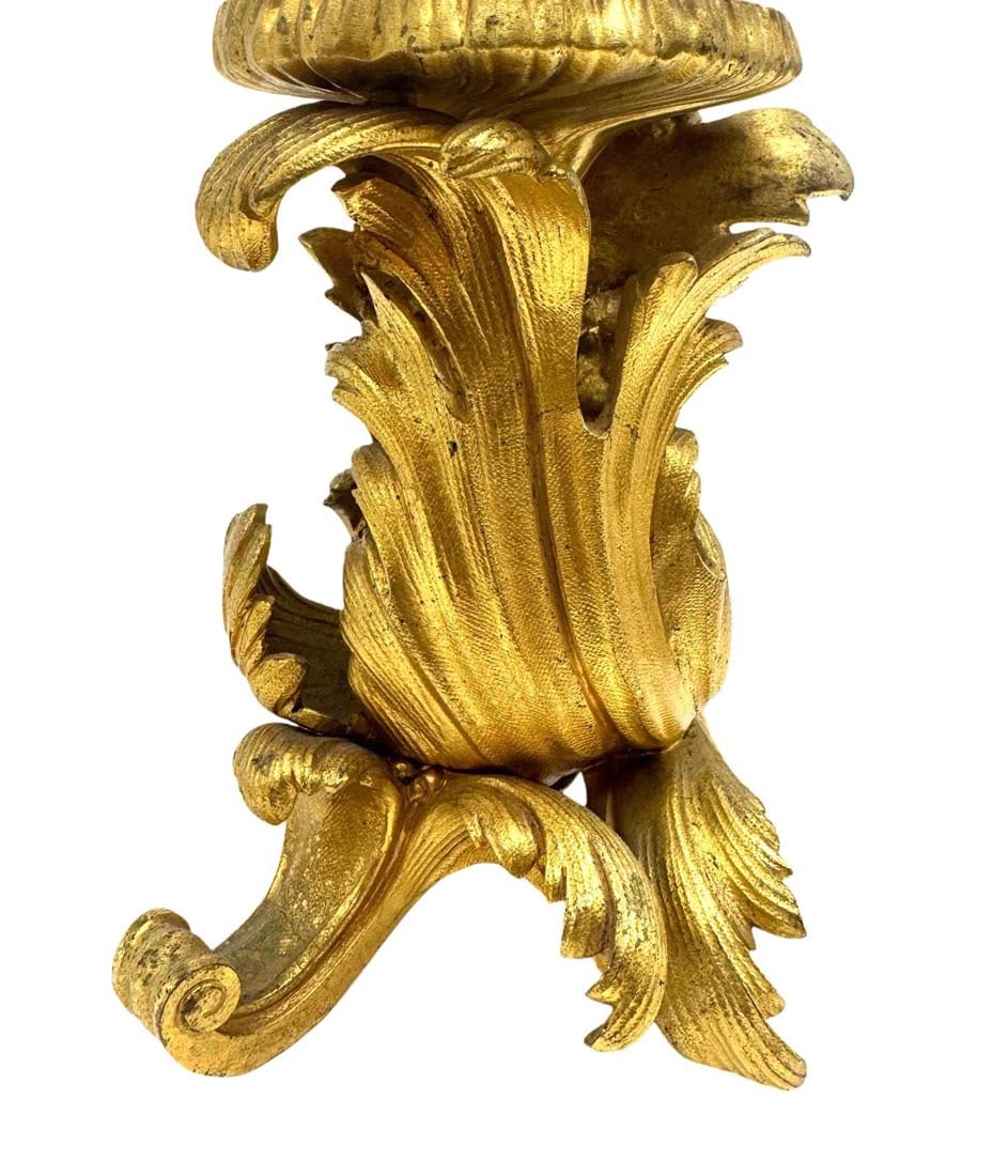 A Pair of 19th Century French Gilt Bronze Crystal Centerpieces - 3