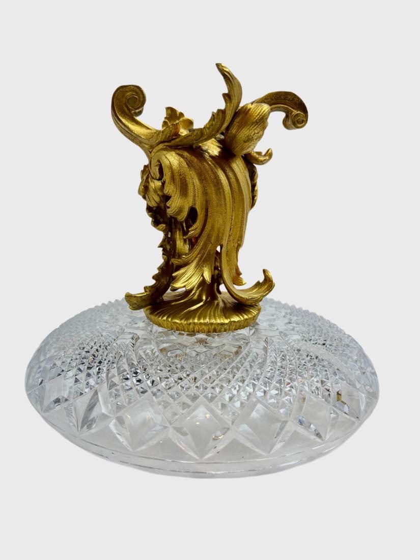 A Pair of 19th Century French Gilt Bronze Crystal Centerpieces - 5
