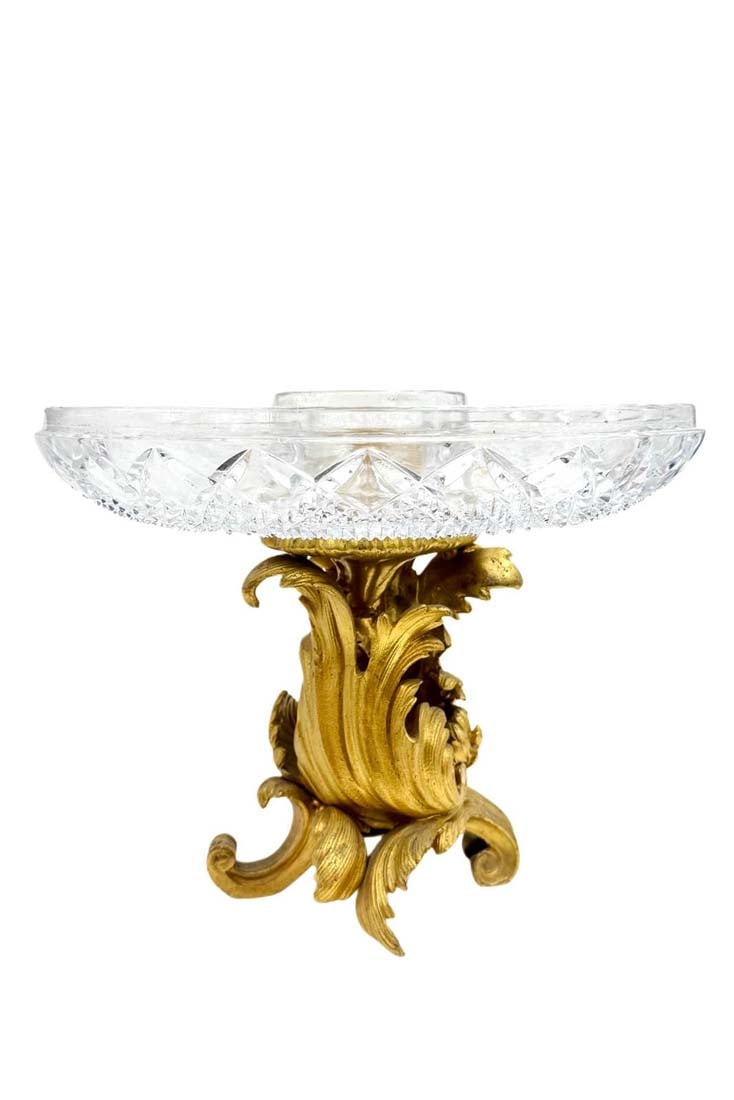 A Pair of 19th Century French Gilt Bronze Crystal Centerpieces - 9