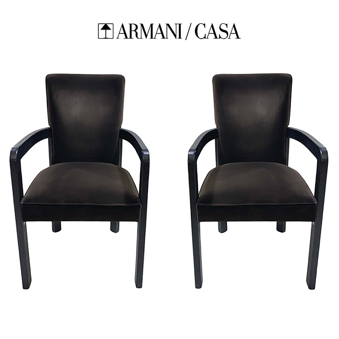 A Pair of Italian Armani Casa Modern Elodea Chair: A Pair of Italian Armani Casa Modern Elodea Chair. H 36.75" x L 21.5" x W 22"