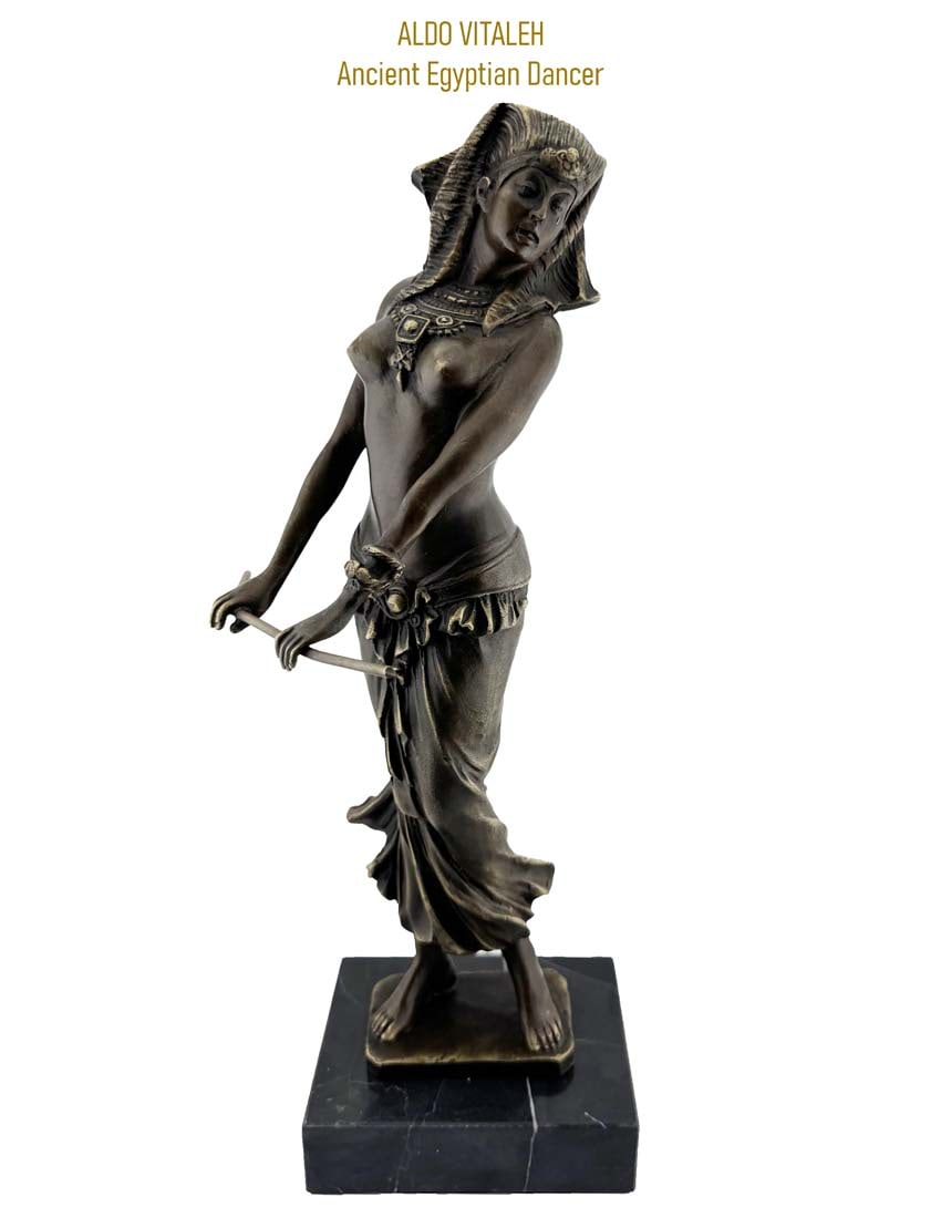 Ancient Egyptian Dancer, An Art Deco Style Bronze Figurine, Aldo Vitaleh Signed (1 of 13)