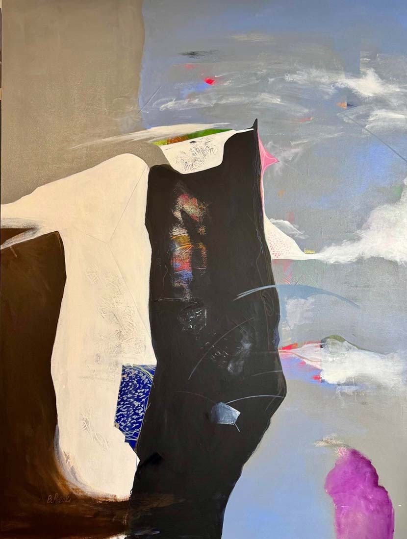 A Contemporary Moden Abstract Acrylic Painting, Signed: A Contemporary Moden Abstract Acrylic Painting, Signed B. Pazoki. 48" x 36"