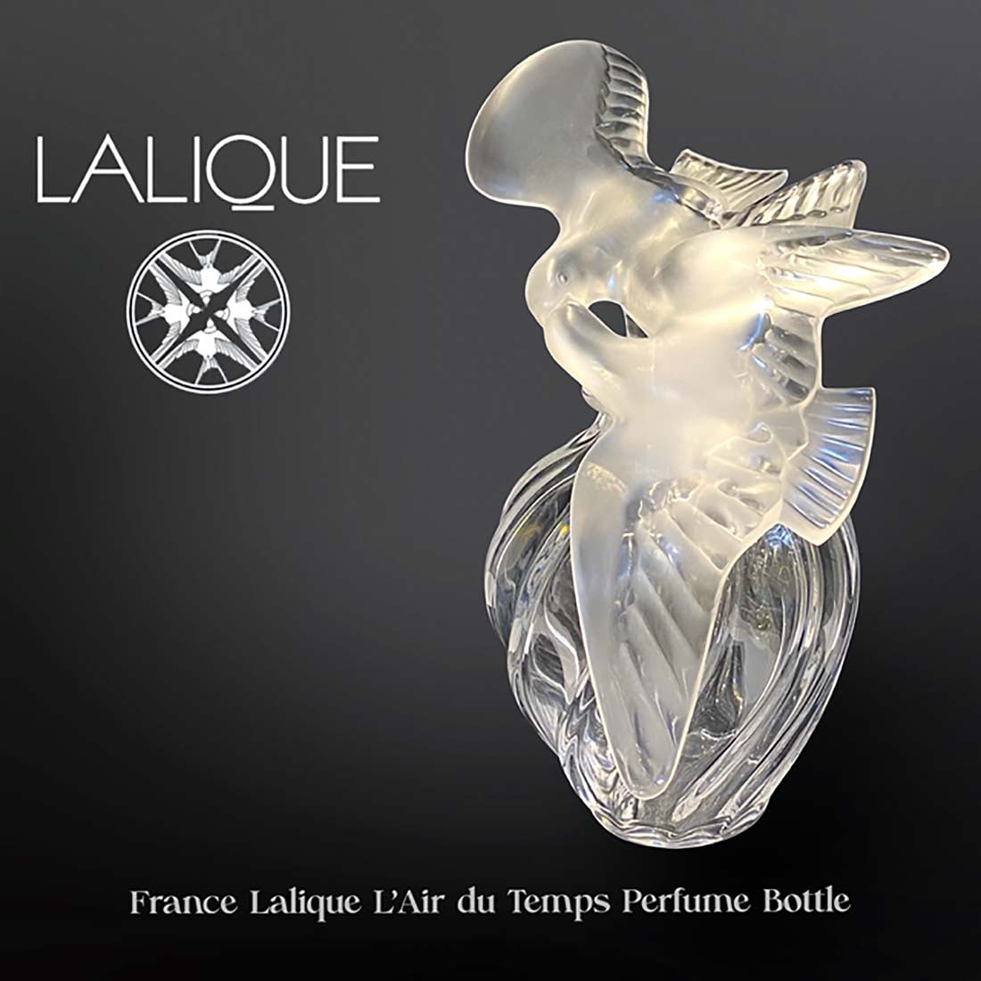 A French Lalique L'Air Du Temps Figural Crystal Perfume Bottle, Signed (1 of 7)