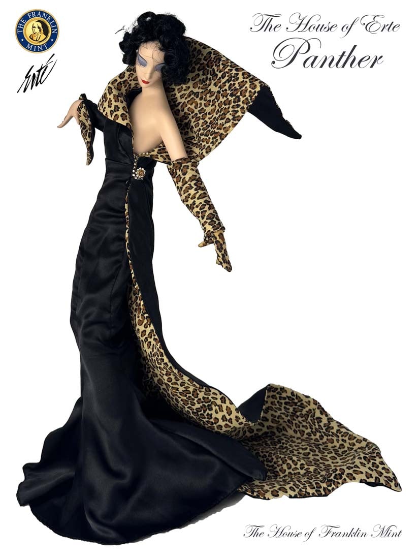 Panther, A Large The House of Franklin Mint ERTE Hand Painted/Made Figurine Doll (1 of 8)