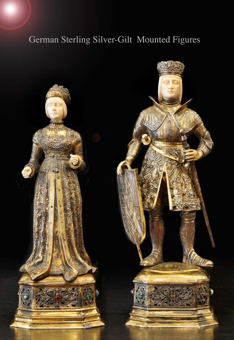 A Pair of German Gilt Sterling Silver Figurines (1 of 7)