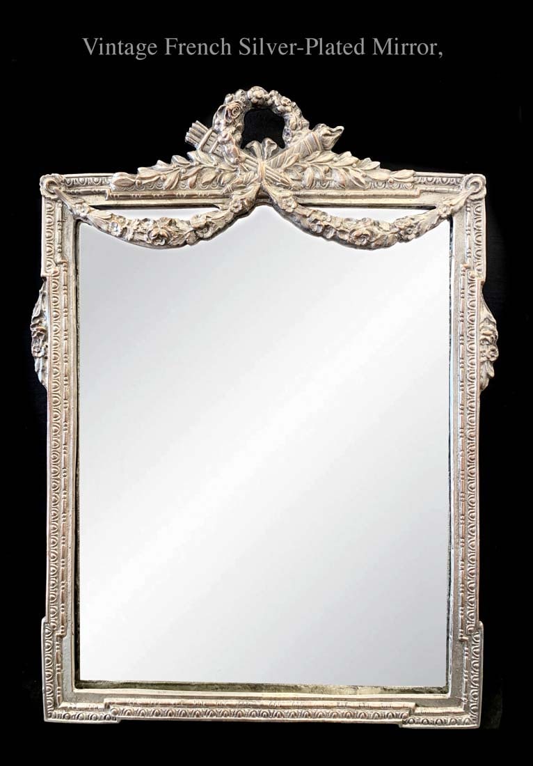 A Vintage French Silver-Plated Framed Mirror (1 of 3)