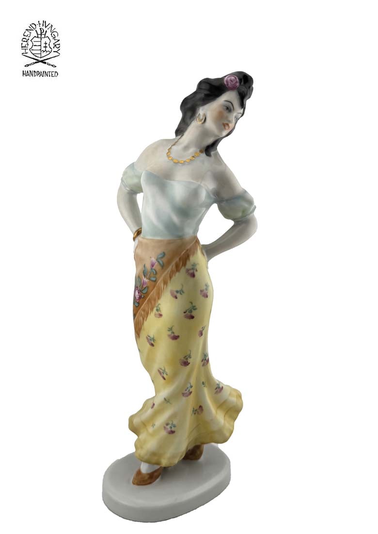 Gipsy Dancer, A Vintage Herend Hungary Hand Painted Porcelain Figurine, Hallmarked (1 of 8)