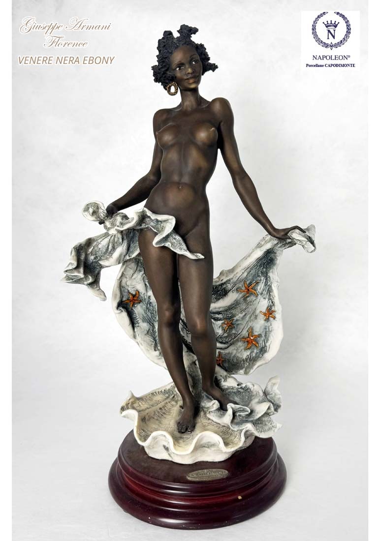 A Large Capodimonte Giuseppe Armani Florence Venere Nera Ebony Sculpture, Signed (1 of 14)