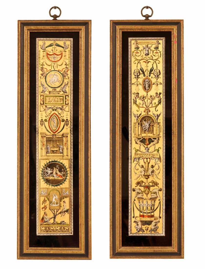 A Pair of Neoclassical Reverse on Glass Framed Paintings (1 of 7)