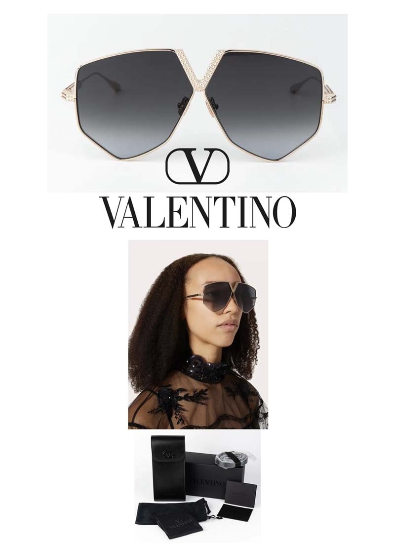 An Authentic NIB Valentino V-Hexagon VLS-115A Women's Gray Titanium Sunglasses: An Authentic NIB Valentino V-Hexagon VLS-115A Women's Gray Titanium Sunglasses