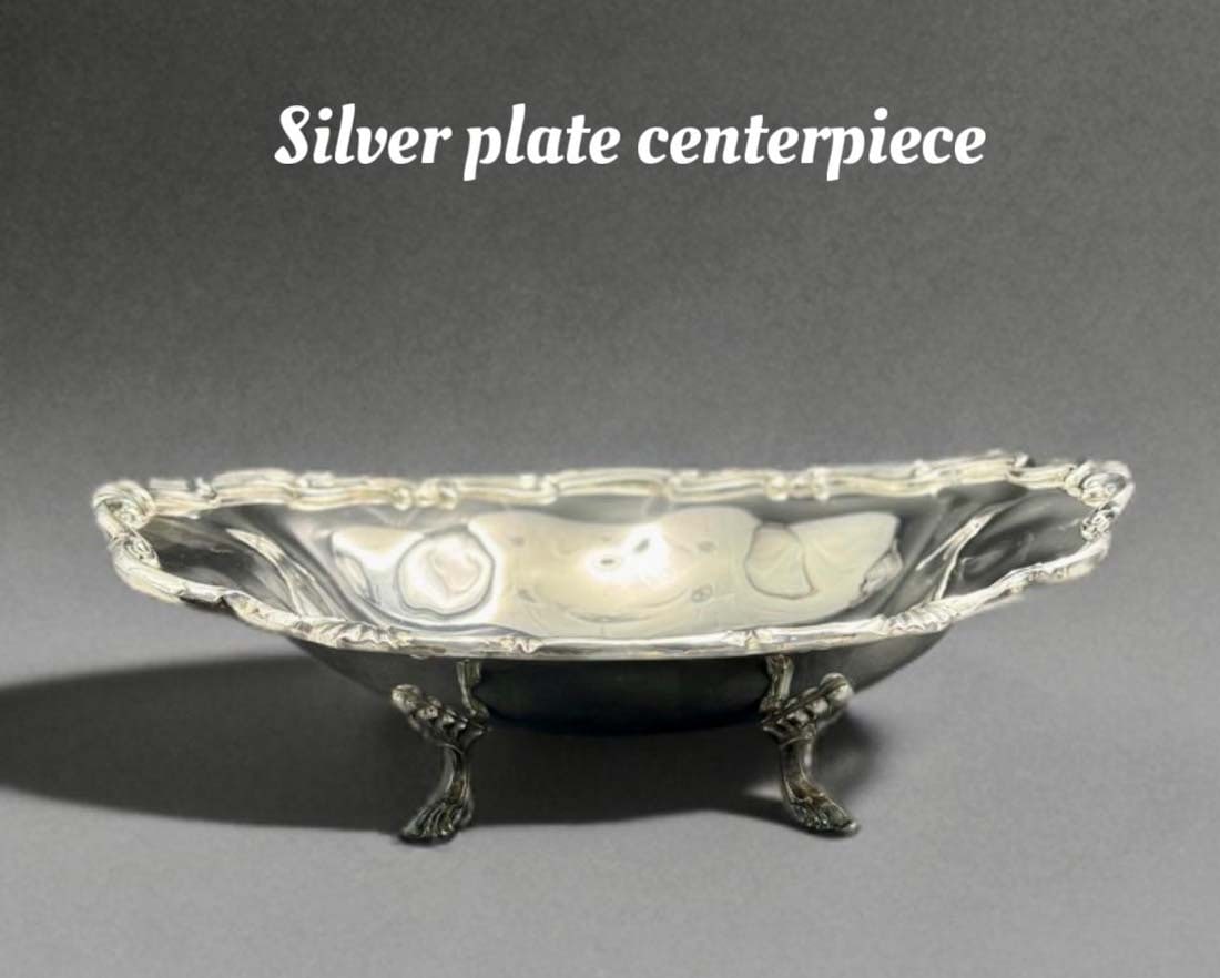 A Continental French Style Silverplate Centerpiece: A Continental French Style Silverplate Centerpiece. 13.5" x 10"
