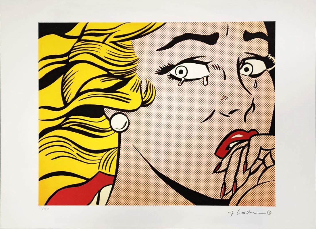 CRYING GIRL, A Signed Roy Lichtenstein Lithography, Limited Edition Print (1 of 3)