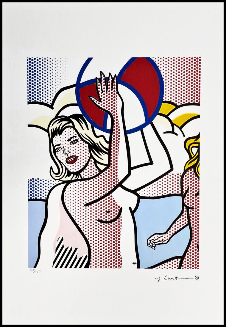 ROY LICHTENSTEIN's Nudes With Beach Ball, A Limited Edition Lithography Print (1 of 6)