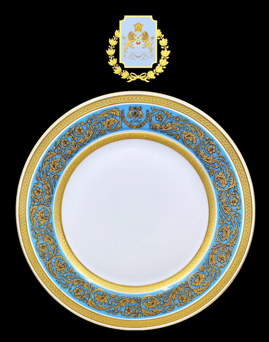 The Immortal Guard of Imperial Iran Commemorative Wall Plate, Signed: The Immortal Guard of Imperial Iran (Javidan or Shahanshahi Guard) Decorative Wall Plate. Signed & Hallmarked. Iran Persian King Mohammad Reza Shah Pahlavi Era. Made by French Bernardaud Limoges Porce