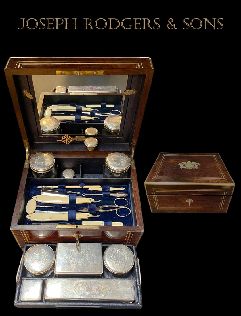 An English Joseph Rodgers & Sons Gentleman Camping Vanity Box W/ Secret (1 of 11)