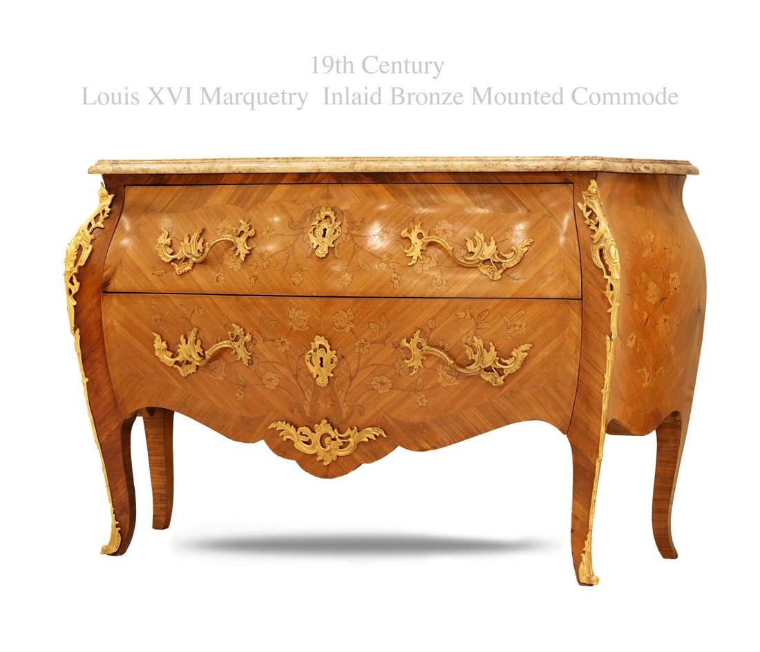 19th Century Louis XVI Marquetry Inlaid Bronze Mounted Commode/Cabinet (1 of 1)