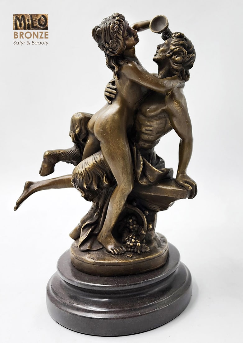 Satyr & The Beauty Nymph, An Original Milo Signed Bronze Figurine Group (1 of 10)