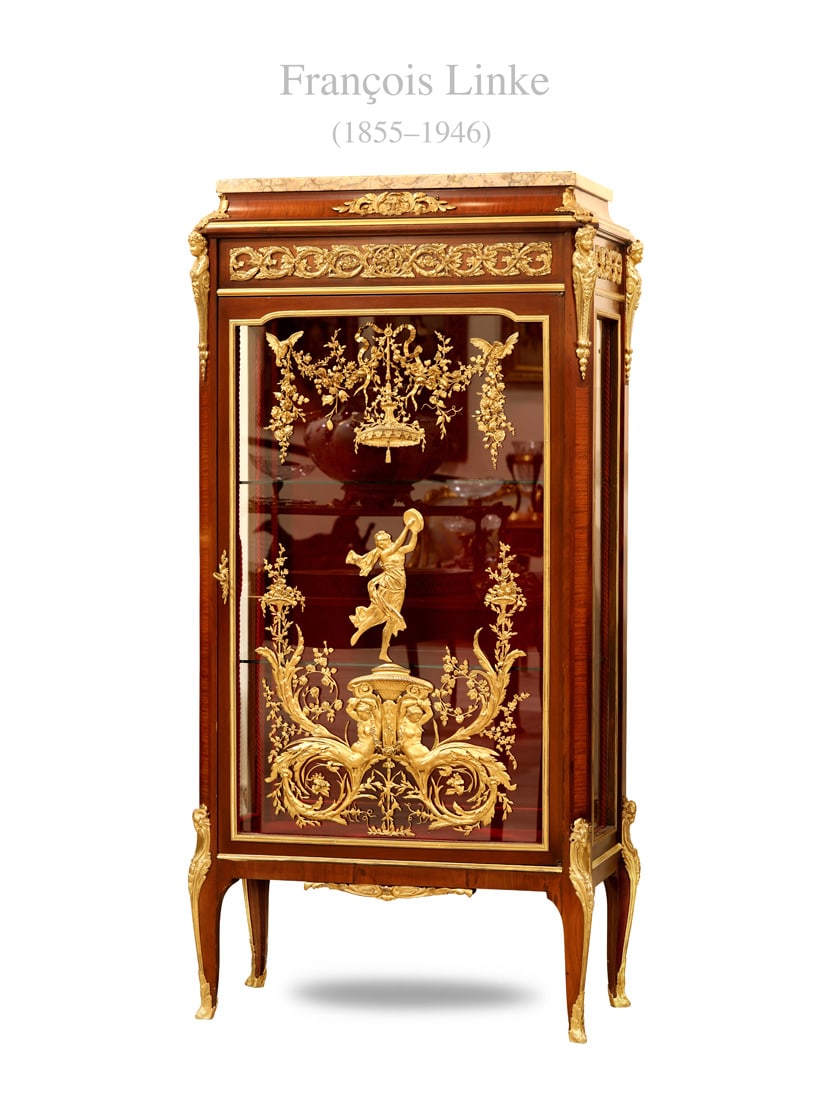 19th Century Francois Linke Figural Bronze Mounted Top Marble Vitrine Cabinet (1 of 1)