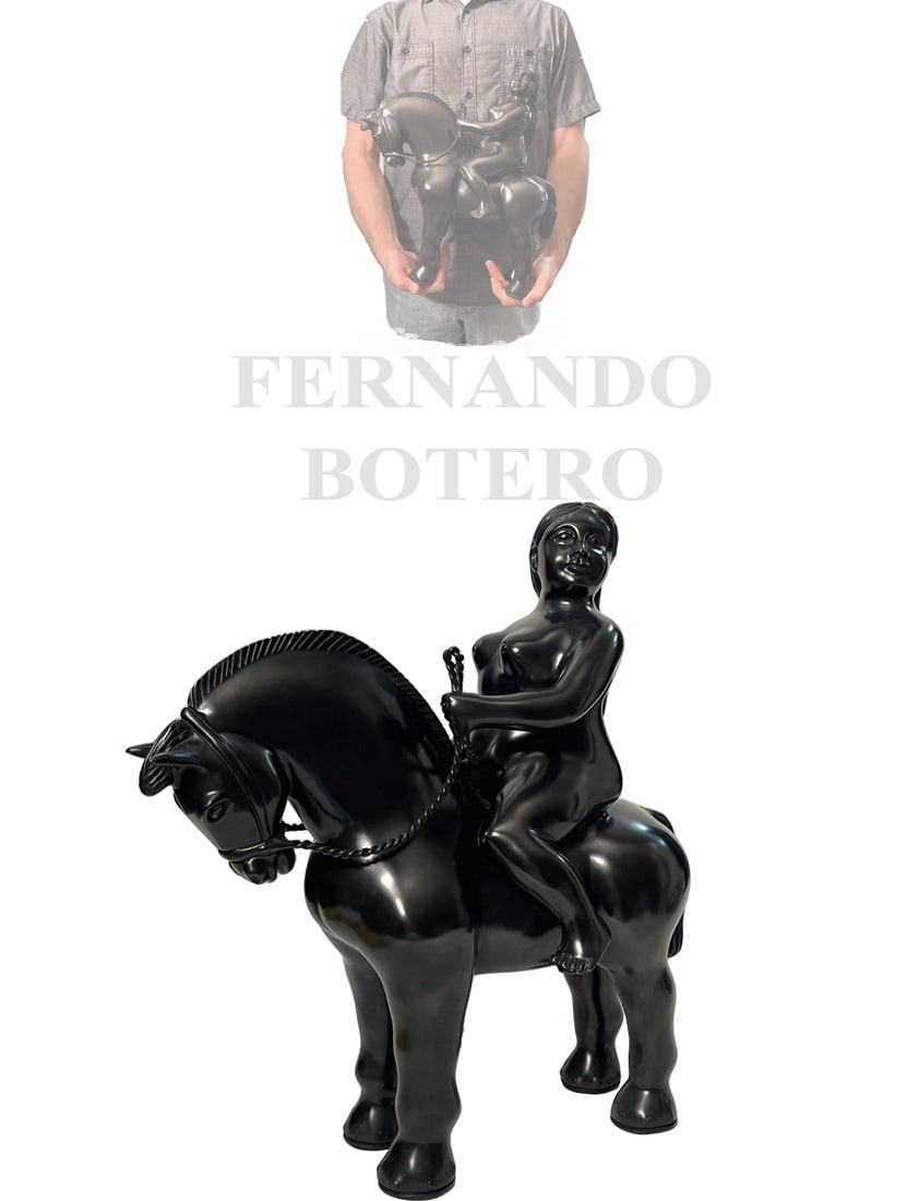 A Woman On A Horse, A Fernando Botero Bronze Statue, Signed & Numbered (1 of 11)
