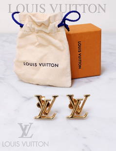 A Pair Of LOUIS VUITTON Iconic Earrings, Boxed: A Pair Of French LV Iconic Earrings, Box & Dust Bag.