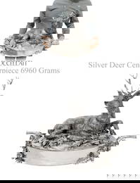 A Large & Heavy Italian Buccellati Silver Deer Centerpiece, Signed