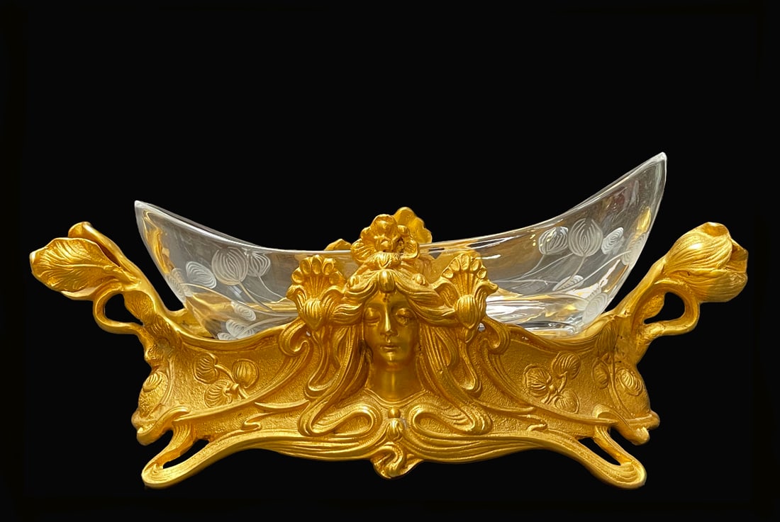 A French Crystal & Figural Dore Bronze Centerpiece (1 of 5)